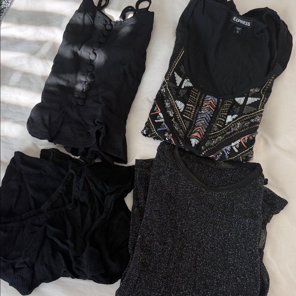 Express Black and Patterned Tops Collection